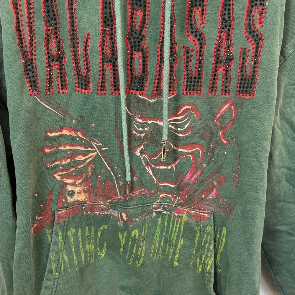 Men’s Green Valabasas “Eating you alive tour” Graphic Hoodie XL - Picture 3 of 6